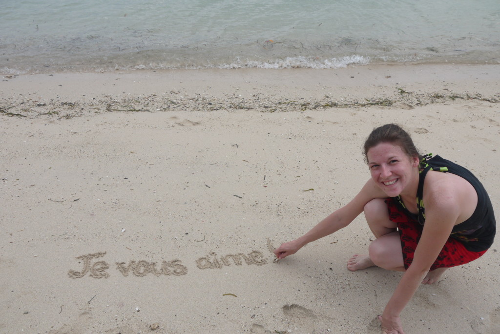 Writing a message in the sand