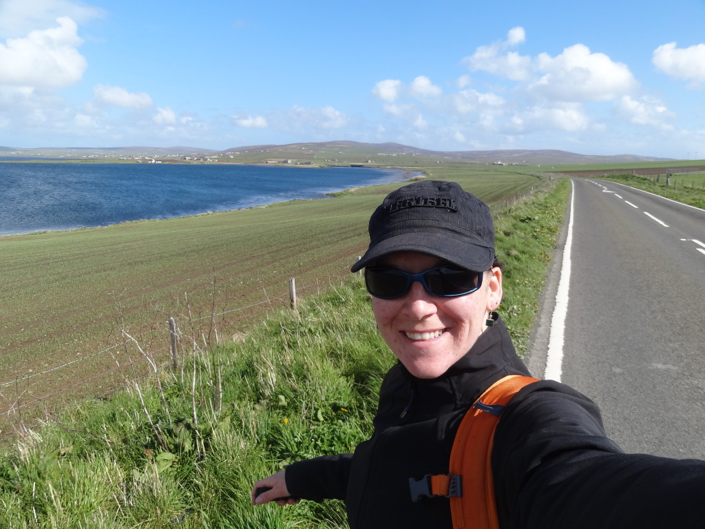 selfie with the quiet small road in the background