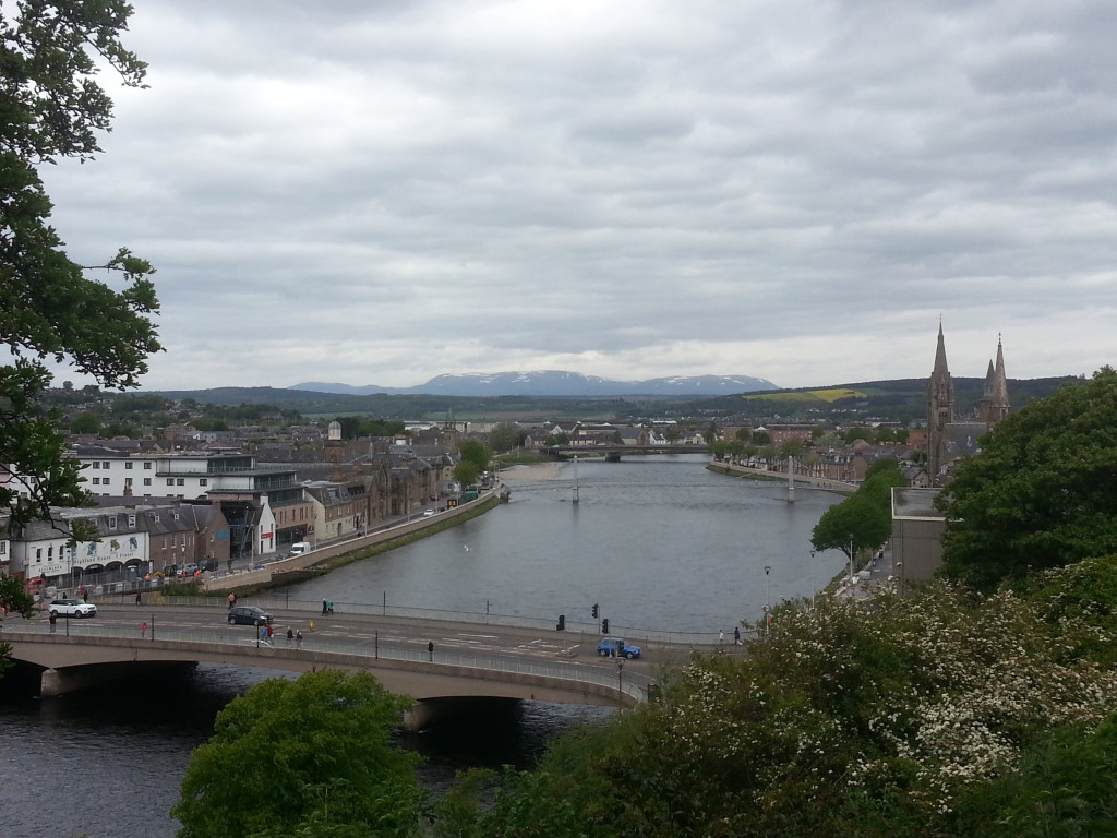 Great view of the city and the river from Inverness Castle