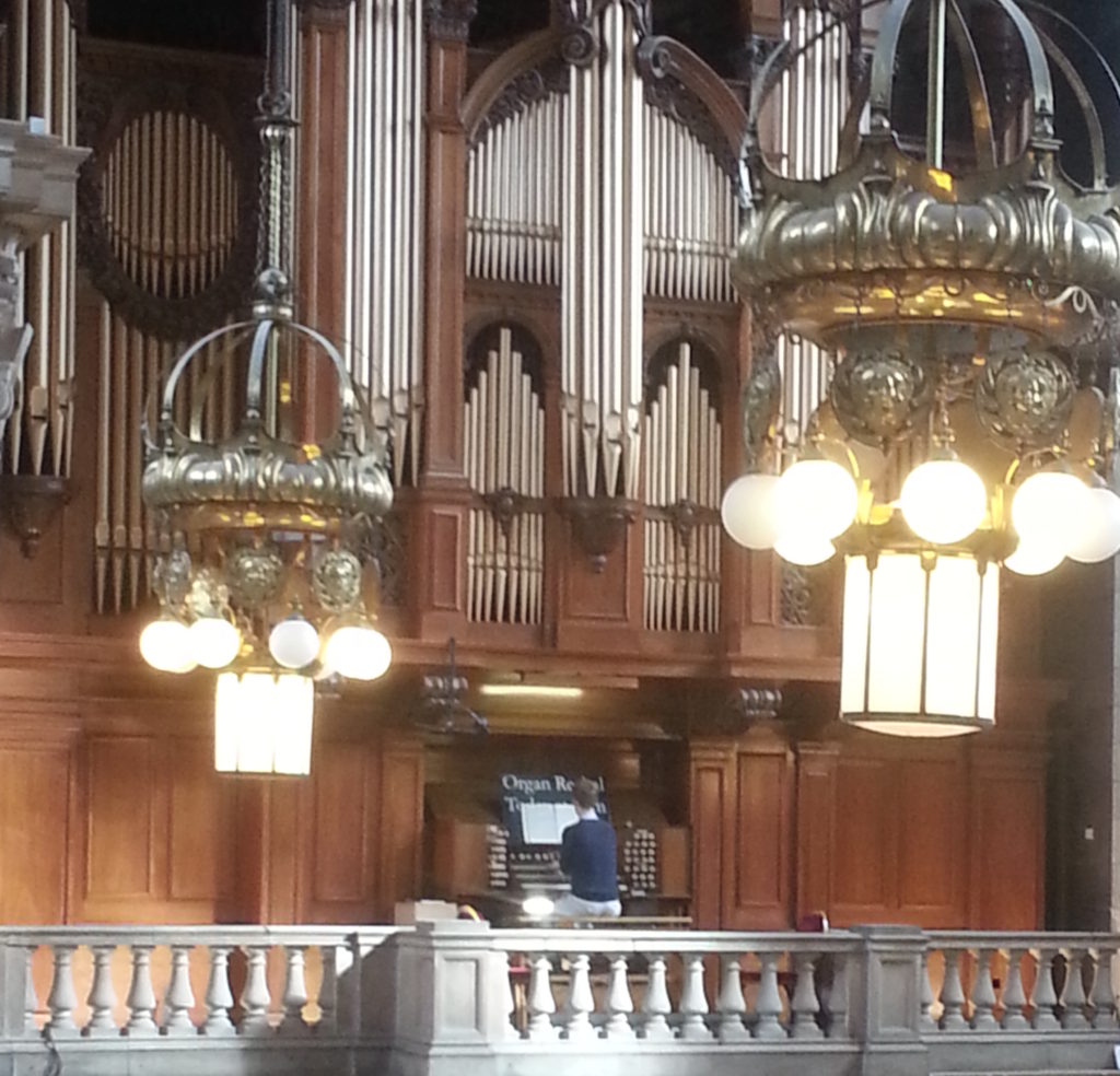 Organist performing