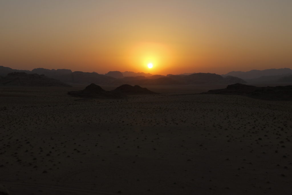 Lovely sunset over Wadi Rum