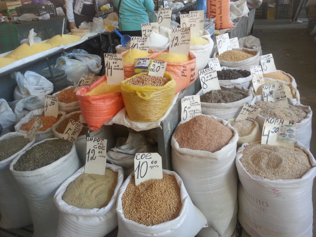 Dried beans and legumes area in Chisinau official market