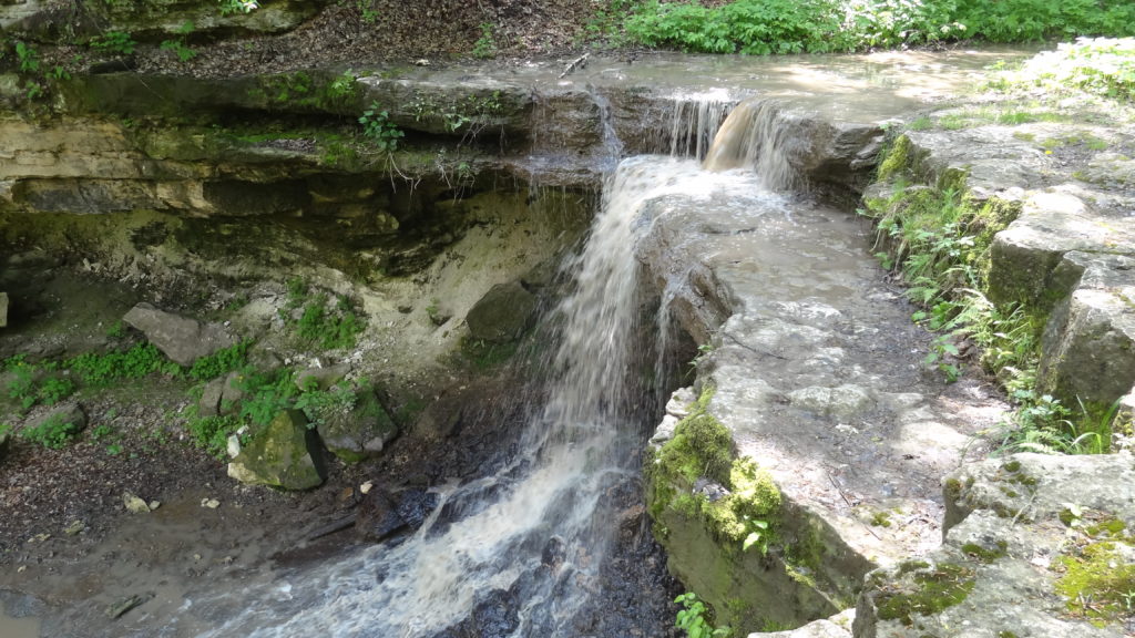 The famous waterfall next to Saharna Monastery