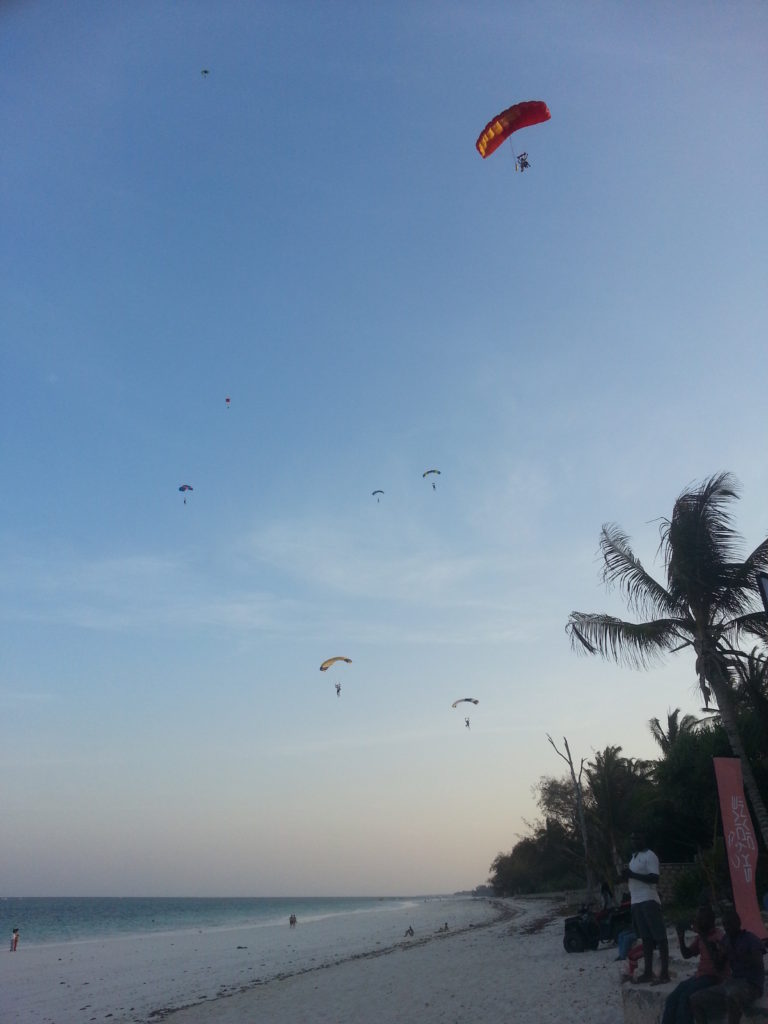 A few skydivers